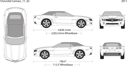 2011 Chevy Camaro Vector Wrap Template - GravBase