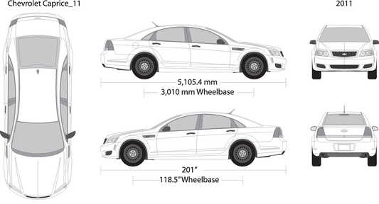 2011 Chevy Caprice V11 Vehicle Wrap Template
