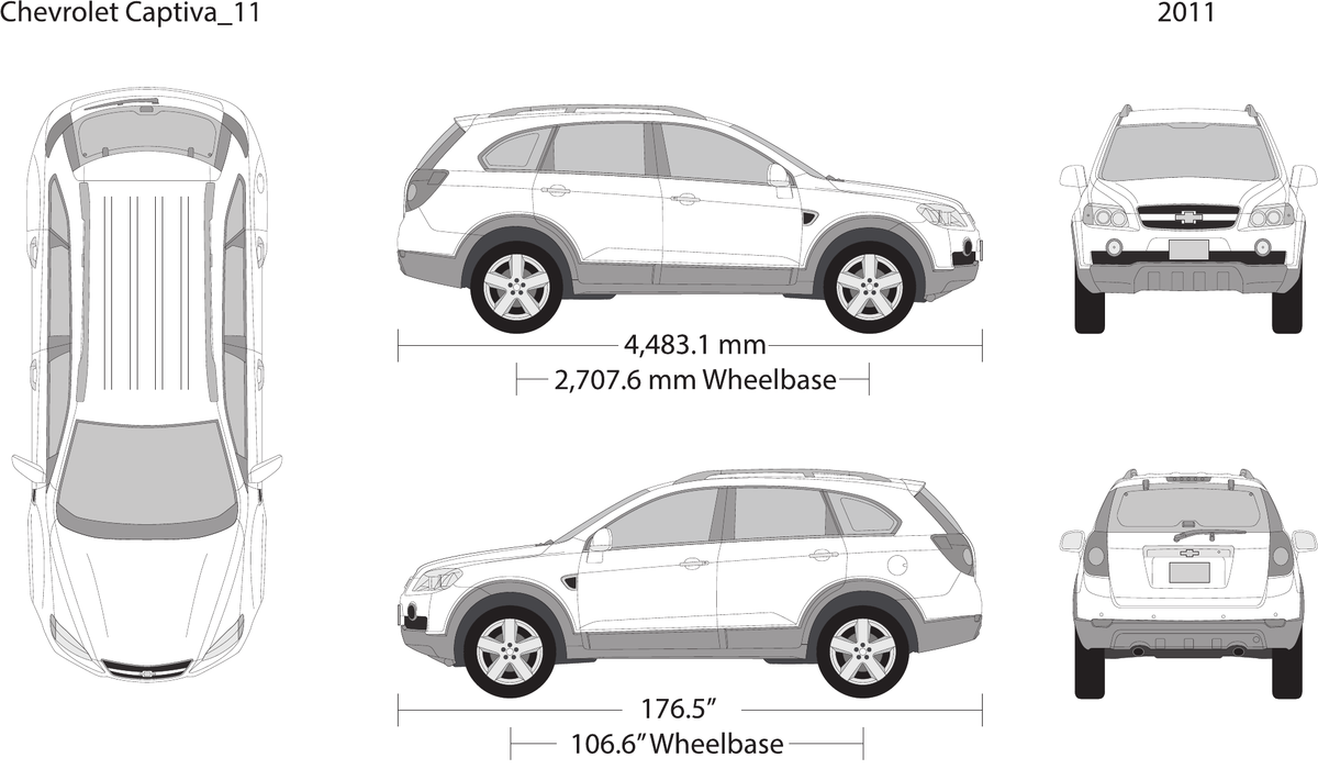 2011 Chevy Captiva vector wrap template, Design-Ready PDF - GravBase