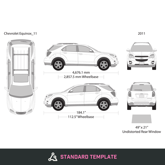 2011 Chevy Equinox vector wrap template, Design-Ready PDF - GravBase
