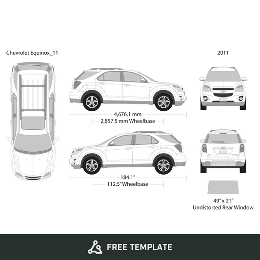 2011 Chevy Equinox free vector vehicle wrap template - GravBase