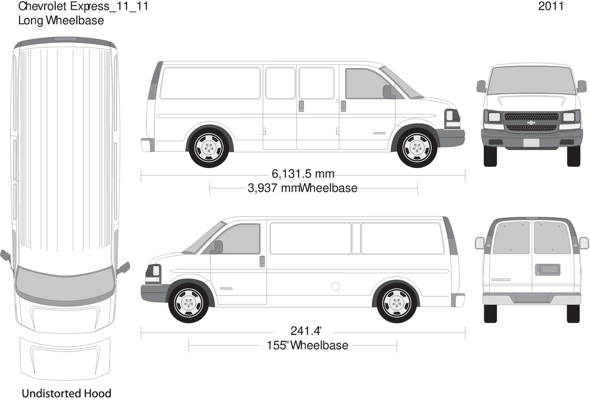 2011 Chevy Express V11 Vehicle Wrap Template