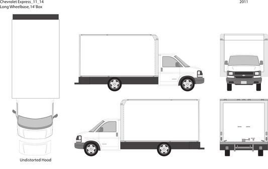 2011 Chevy Express vector wrap template V14, Design-Ready PDF - GravBase