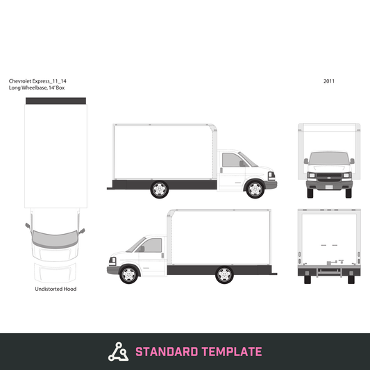 2011 Chevy Express vector wrap template V14, Design-Ready PDF - GravBase