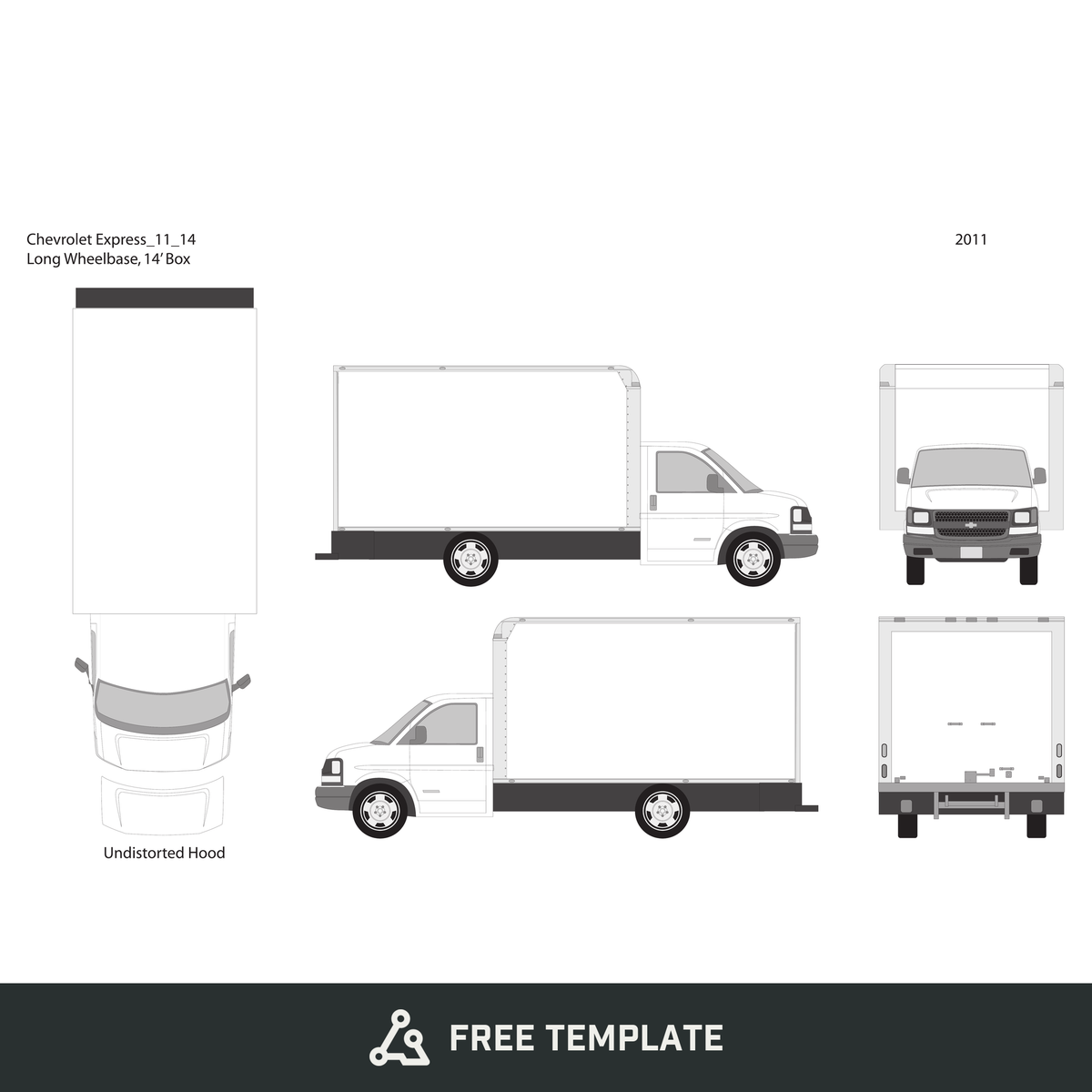 2011 Chevy Express free vector vehicle wrap template - GravBase