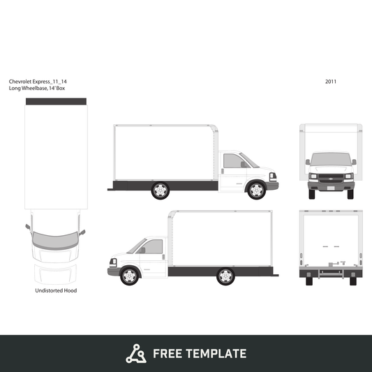 2011 Chevy Express free vector vehicle wrap template - GravBase