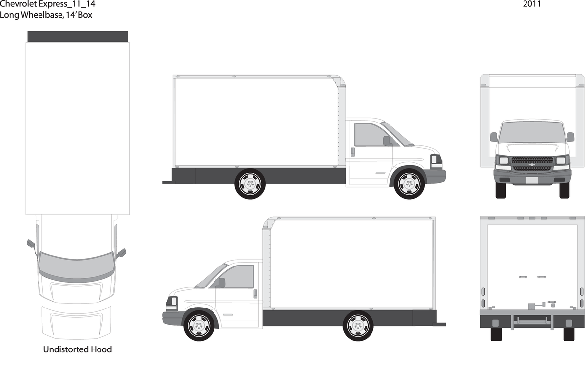 2011 Chevy Express V14 Vehicle Wrap Template