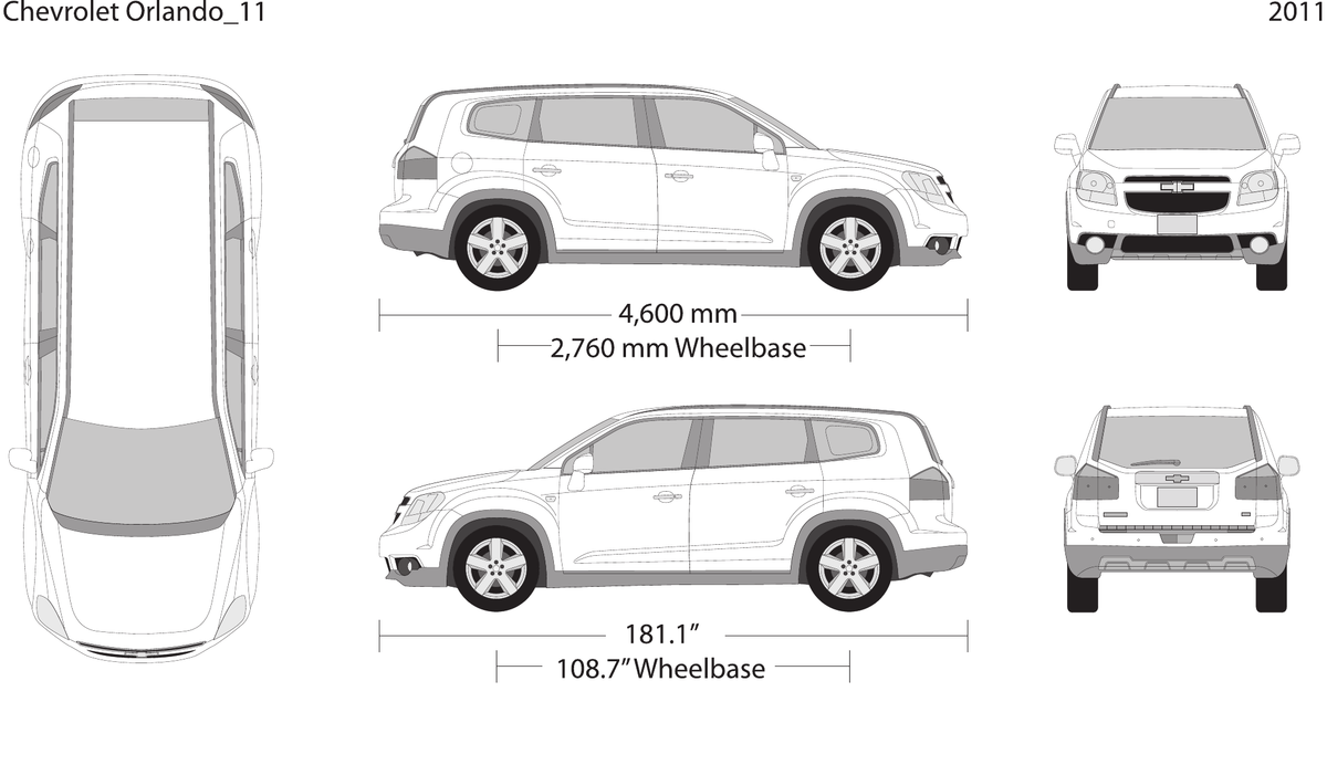 2011 Chevy Orlando vector wrap template, Design-Ready PDF - GravBase