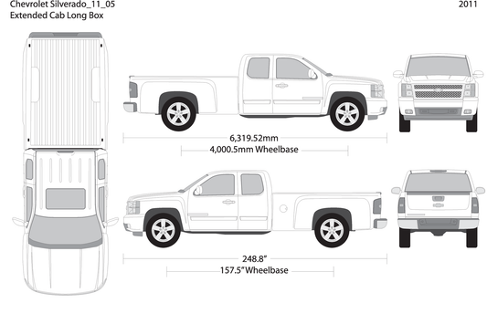 2011 Chevy Silverado 1500 V05 Vehicle Wrap Template