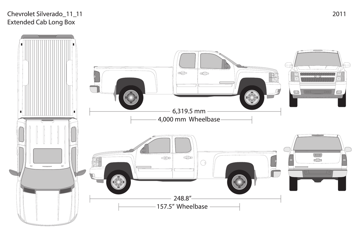 2011 Chevy Silverado 2500-3500 HD vector wrap template V11, Design-Ready PDF - GravBase