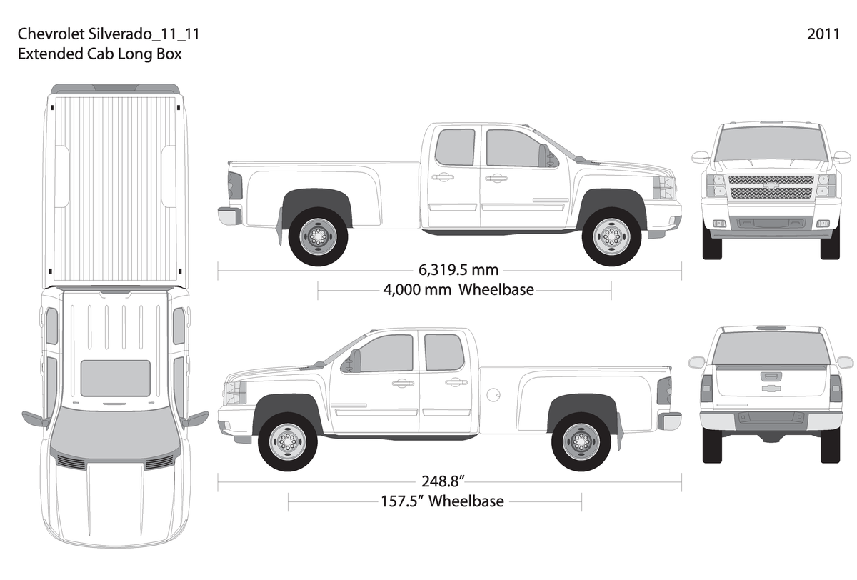 2011 Chevy Silverado 2500 3500 Hd V11 Vehicle Wrap Template