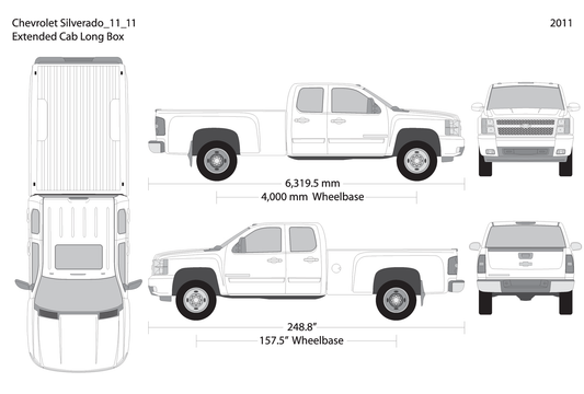2011 Chevy Silverado 2500 3500 Hd V11 Vehicle Wrap Template