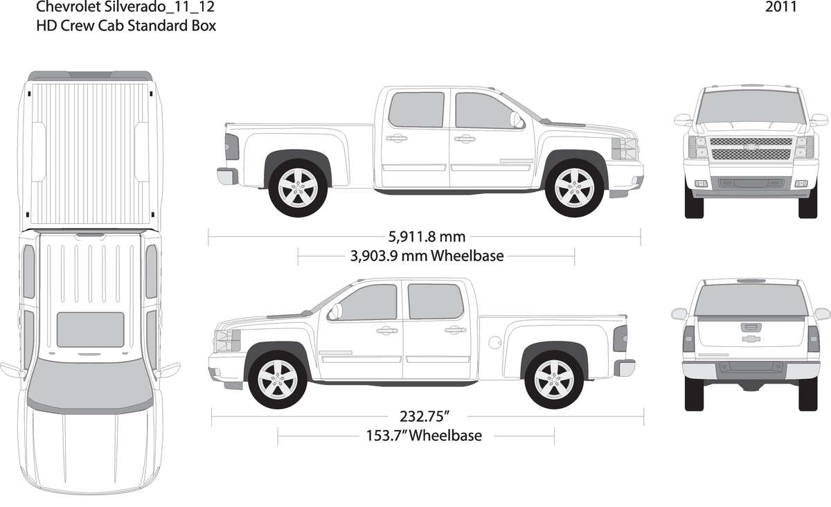 2011 Chevy Silverado 2500 3500 Hd V12 Vehicle Wrap Template