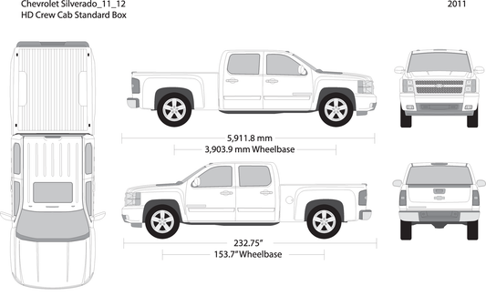 2011 Chevy Silverado 2500 3500 Hd V12 Vehicle Wrap Template