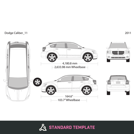 2011 Dodge Caliber vector wrap template, Design-Ready PDF - GravBase