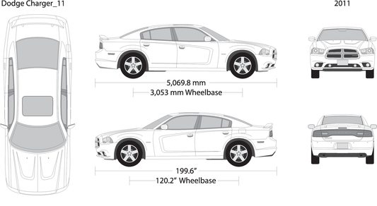 2011 Dodge Charger V11 Vehicle Wrap Template