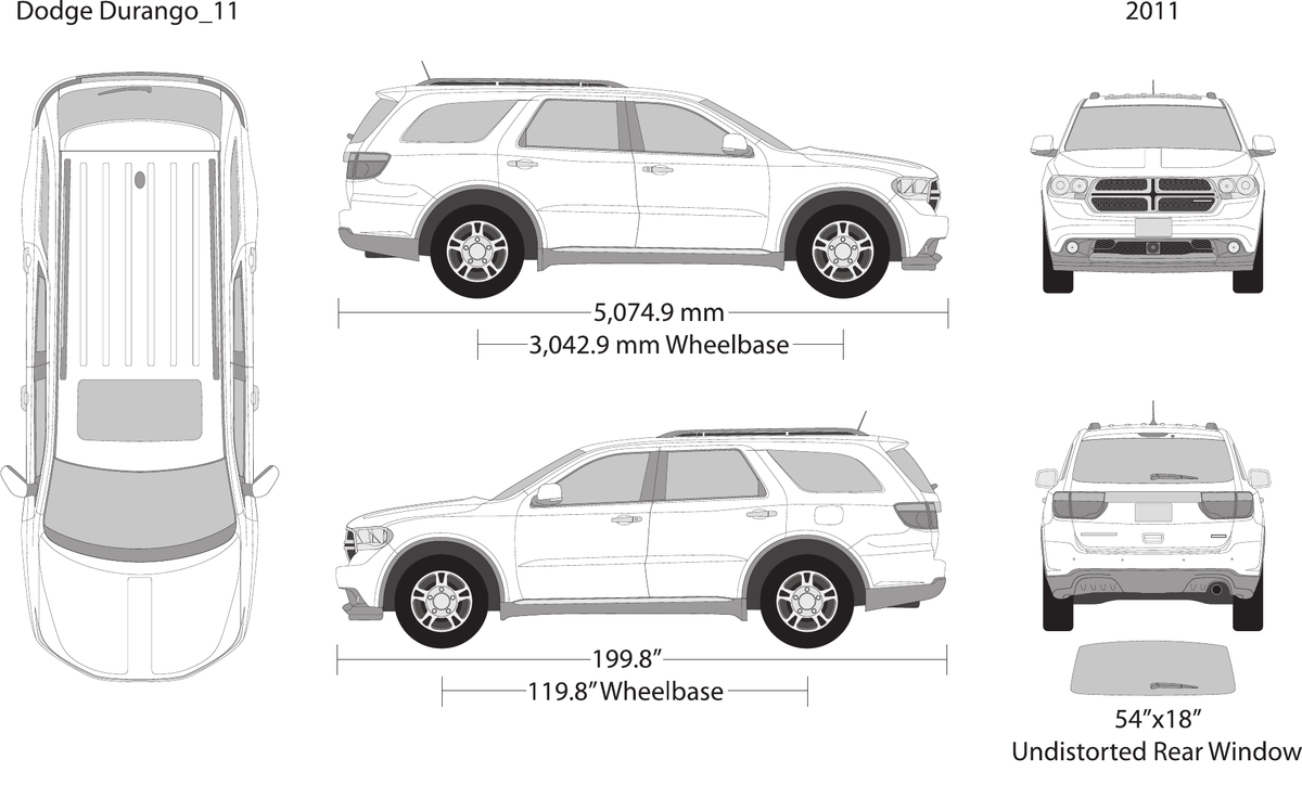 2011 Dodge Durango Vector Wrap Template - GravBase