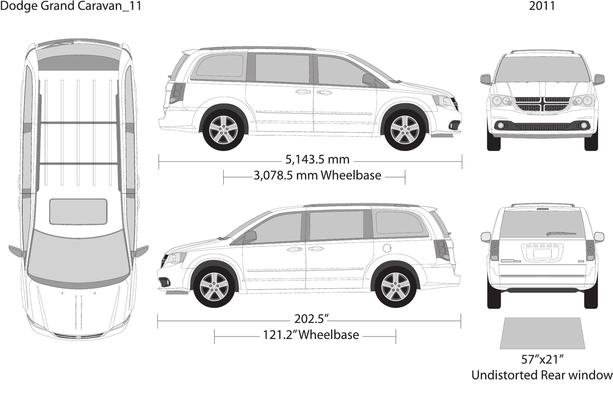 2011 Dodge Grand Caravan vector wrap template, Design-Ready PDF - GravBase