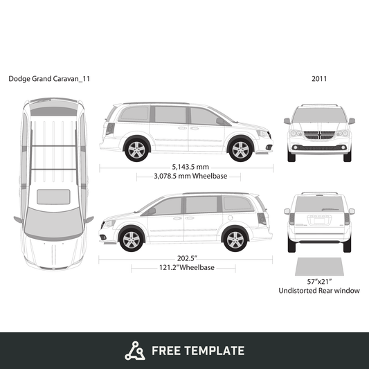 2011 Dodge Grand Caravan free vector vehicle wrap template - GravBase