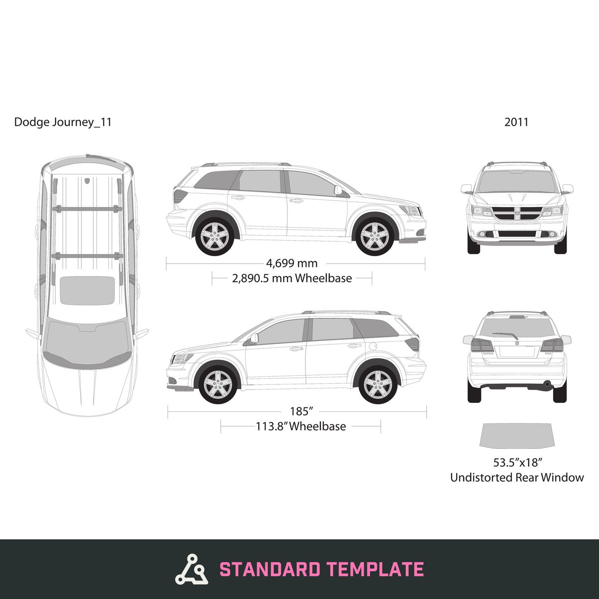 2011 Dodge Journey vector wrap template, Design-Ready PDF - GravBase