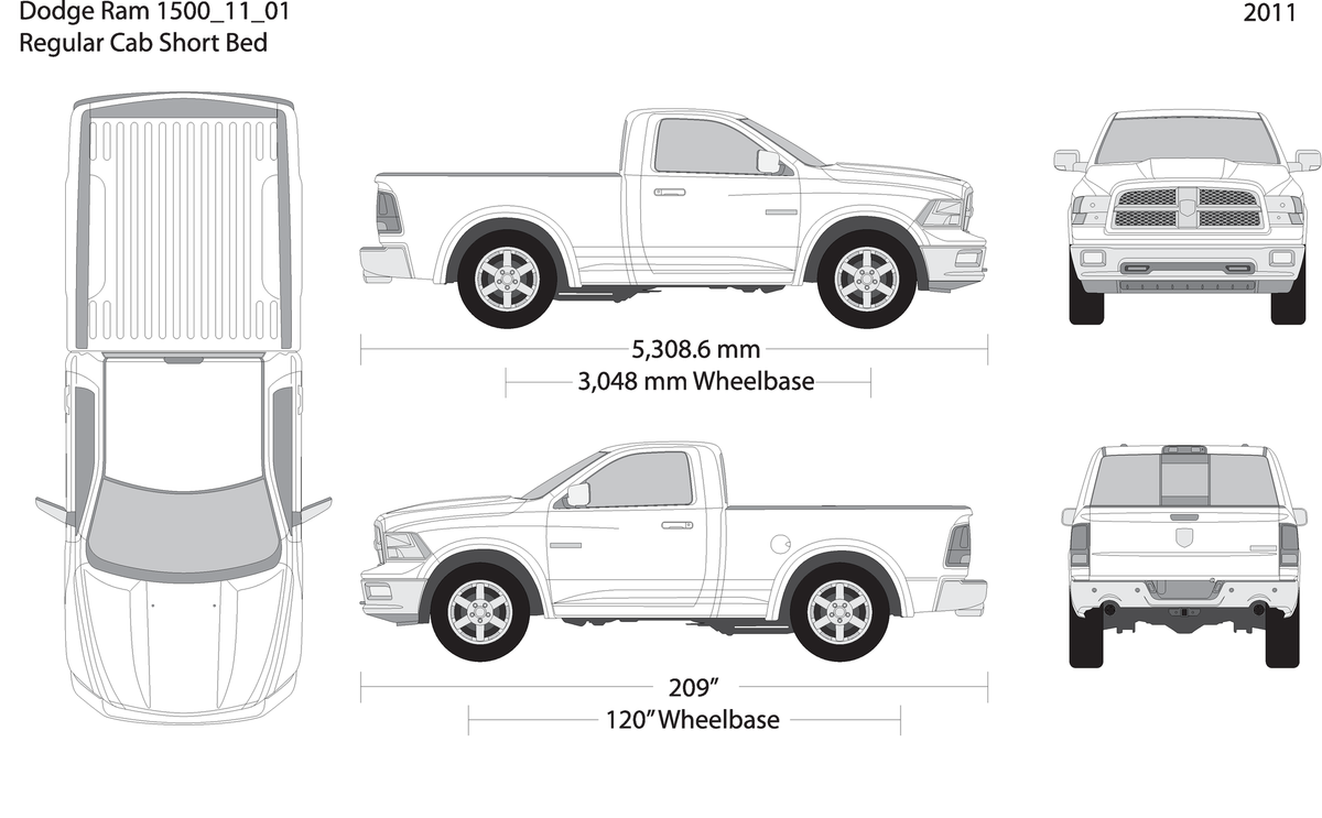 2011 Dodge Ram 1500 V01 Vehicle Wrap Template