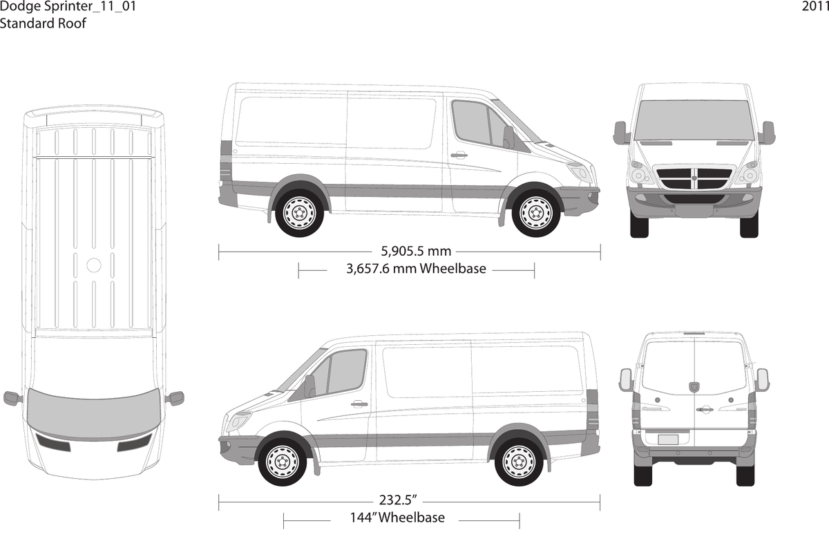 2011 Dodge Sprinter vector wrap template V01, Design-Ready PDF - GravBase