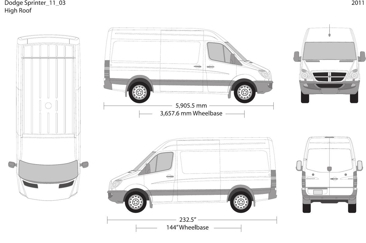 2011 Dodge Sprinter vector wrap template V03, Design-Ready PDF - GravBase
