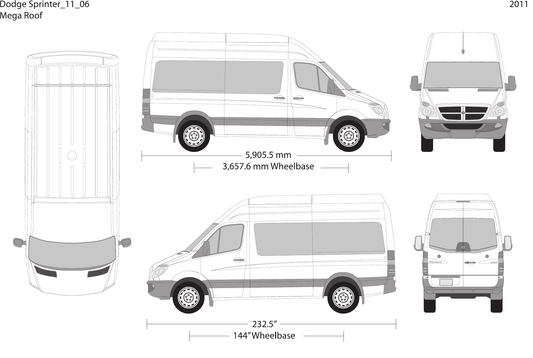 2011 Dodge Sprinter vector wrap template V06, Design-Ready PDF - GravBase