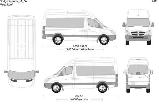 2011 Dodge Sprinter V06 Vehicle Wrap Template