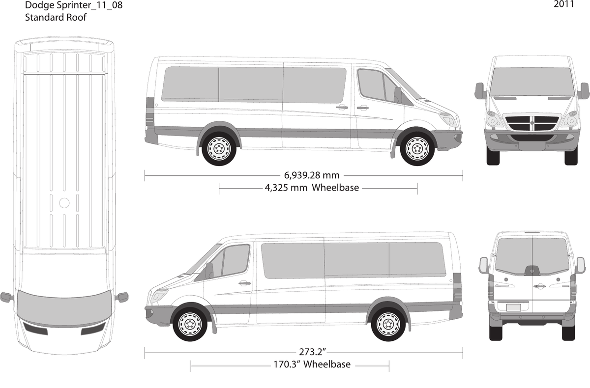 2011 Dodge Sprinter vector wrap template V08, Design-Ready PDF - GravBase