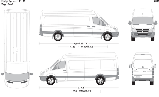 2011 Dodge Sprinter V11 Vehicle Wrap Template