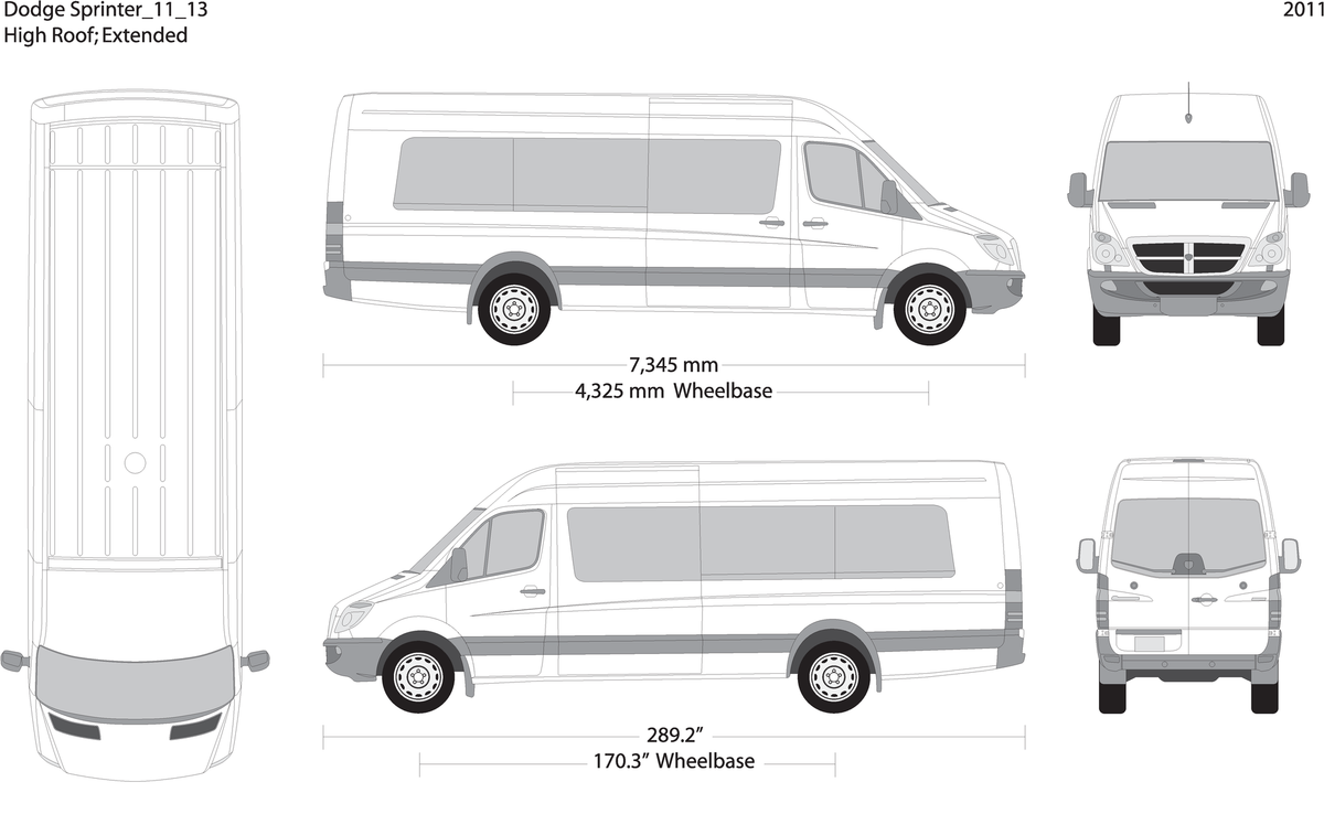 2011 Dodge Sprinter V14 Vehicle Wrap Template