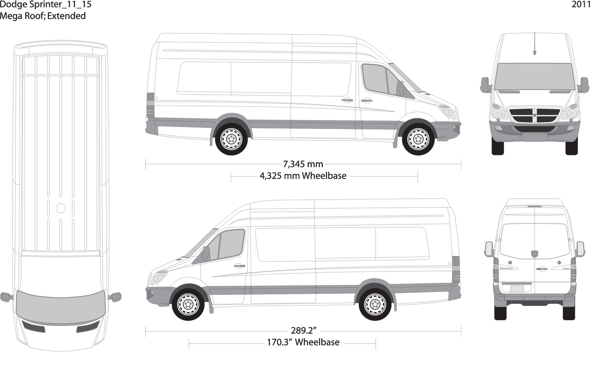 2011 Dodge Sprinter V15 Vehicle Wrap Template