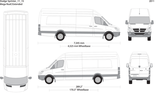 2011 Dodge Sprinter V15 Vehicle Wrap Template