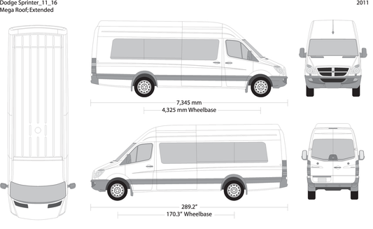 2011 Dodge Sprinter V16 Vehicle Wrap Template