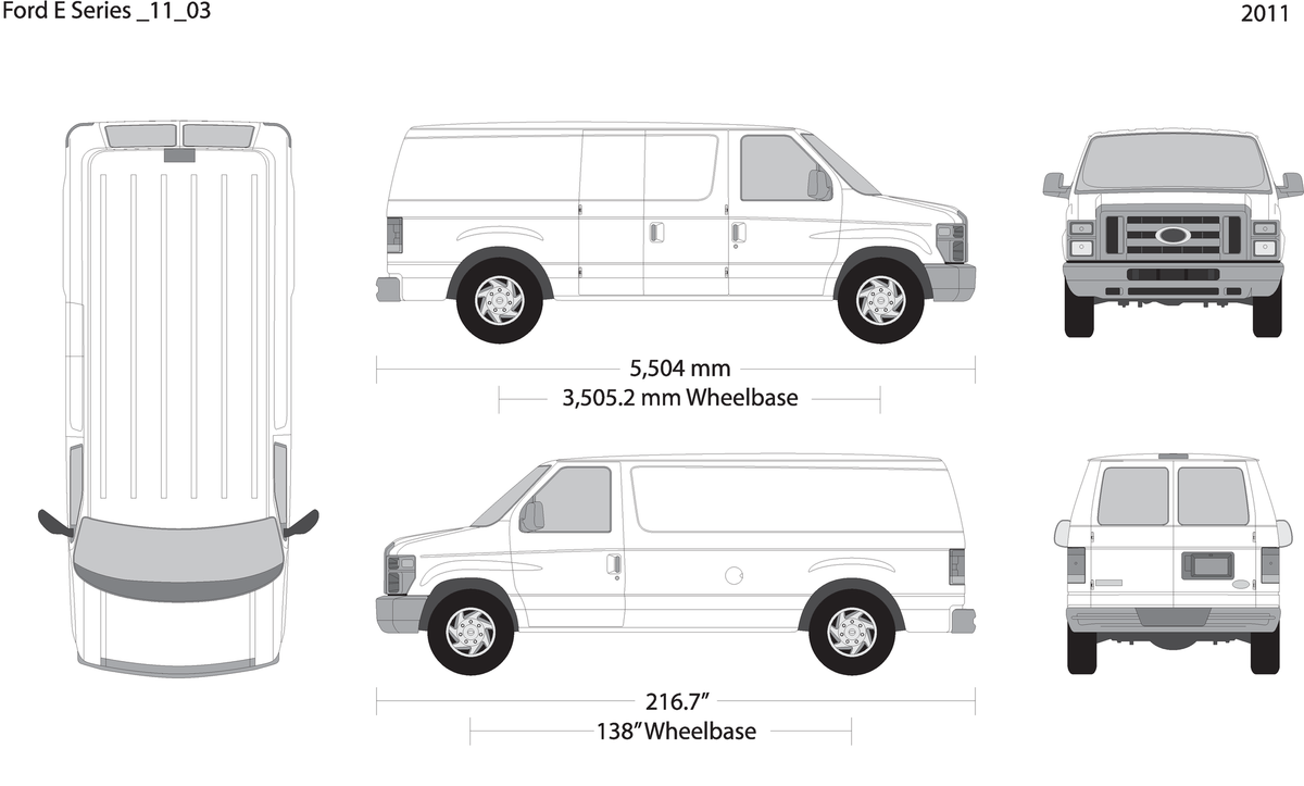 2011 Ford E Series V03 Vehicle Wrap Template