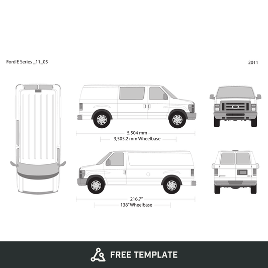2011 Ford E Series free vector vehicle wrap template - GravBase