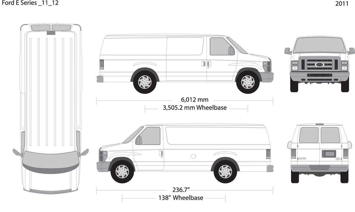 2011 Ford E Series V12 Vehicle Wrap Template
