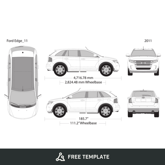 2011 Ford Edge free vector vehicle wrap template - GravBase