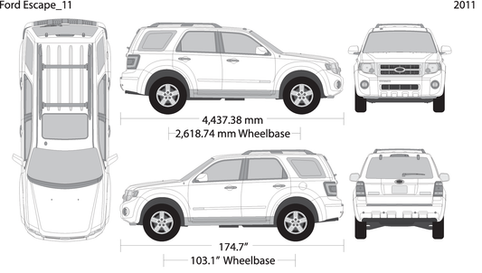 2011 Ford Escape V11 Vehicle Wrap Template