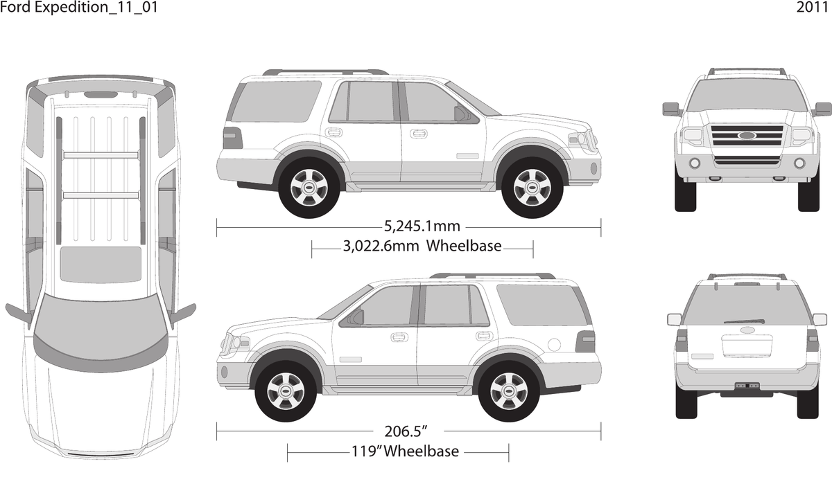 2011 Ford Expedition vector wrap template V01, Design-Ready PDF - GravBase