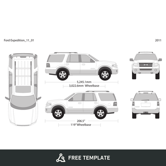 2011 Ford Expedition free vector vehicle wrap template - GravBase