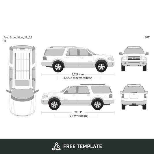 2011 Ford Expedition free vector vehicle wrap template - GravBase