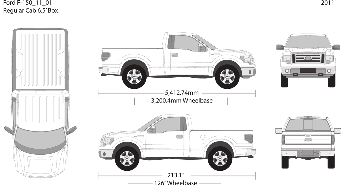 2011 Ford F-150 vector wrap template V01, Design-Ready PDF - GravBase