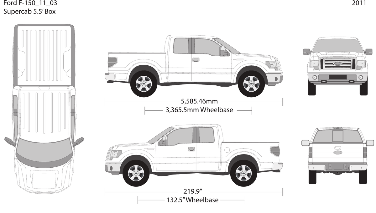 2011 Ford F-150 vector wrap template V03, Design-Ready PDF - GravBase