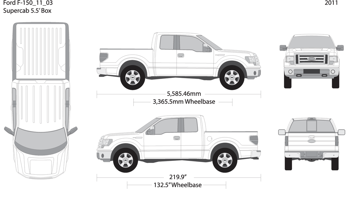 2011 Ford F 150 V03 Vehicle Wrap Template