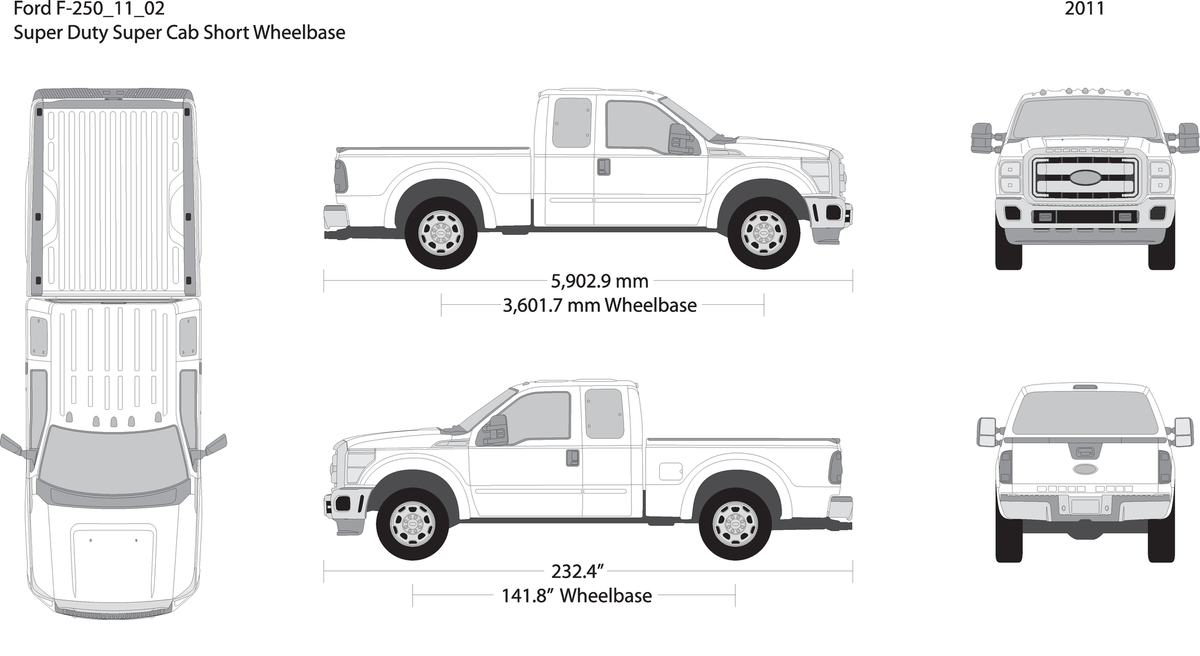 2011 Ford F 250 V02 Vehicle Wrap Template