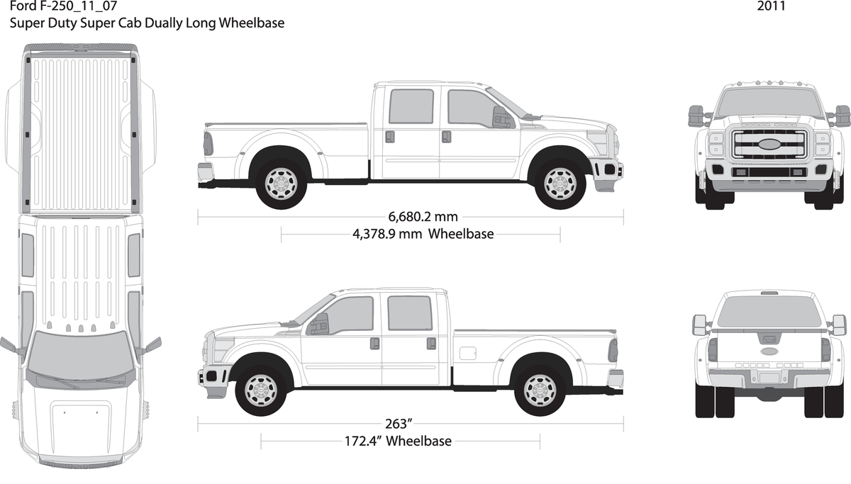 2011 Ford F 250 V07 Vehicle Wrap Template