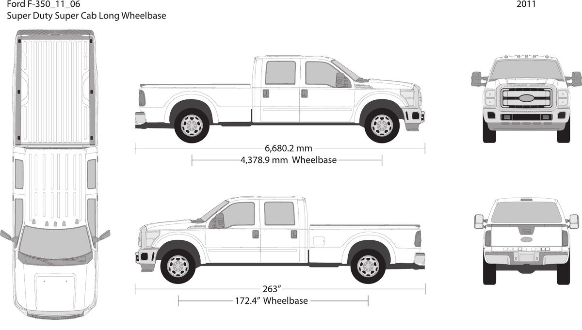 2011 Ford F-350 vector wrap template V06, Design-Ready PDF - GravBase