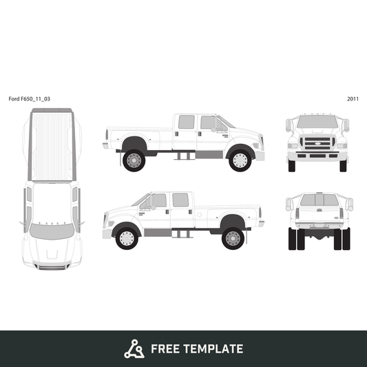 2011 Ford F-650 free vector vehicle wrap template - GravBase